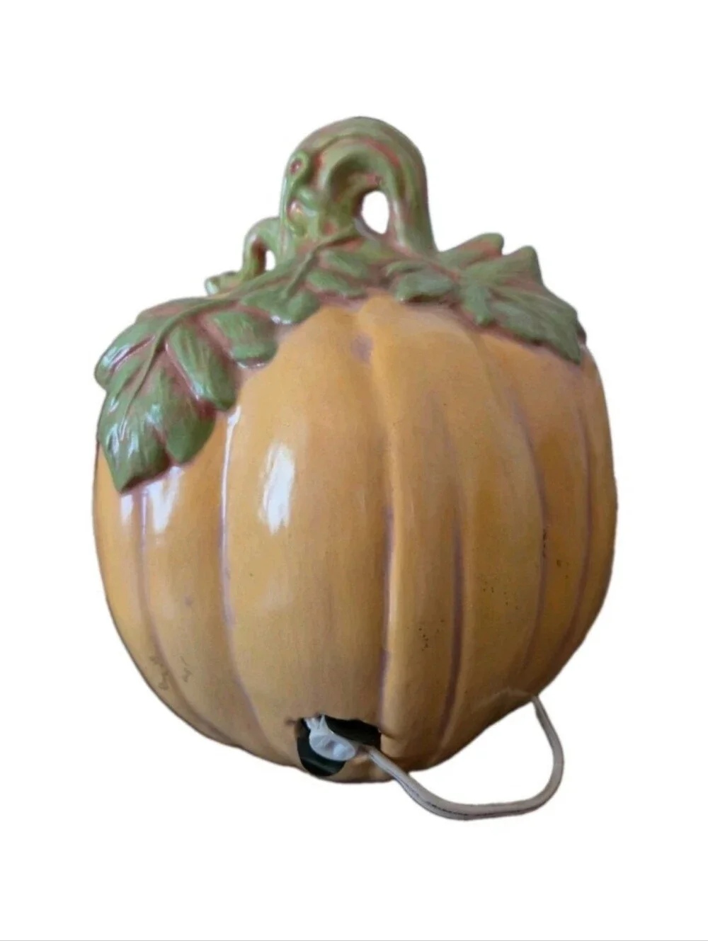 Vintage Ceramic Jack-o'-Lantern Pumpkin Light  Halloween Fall Cottage Grandma